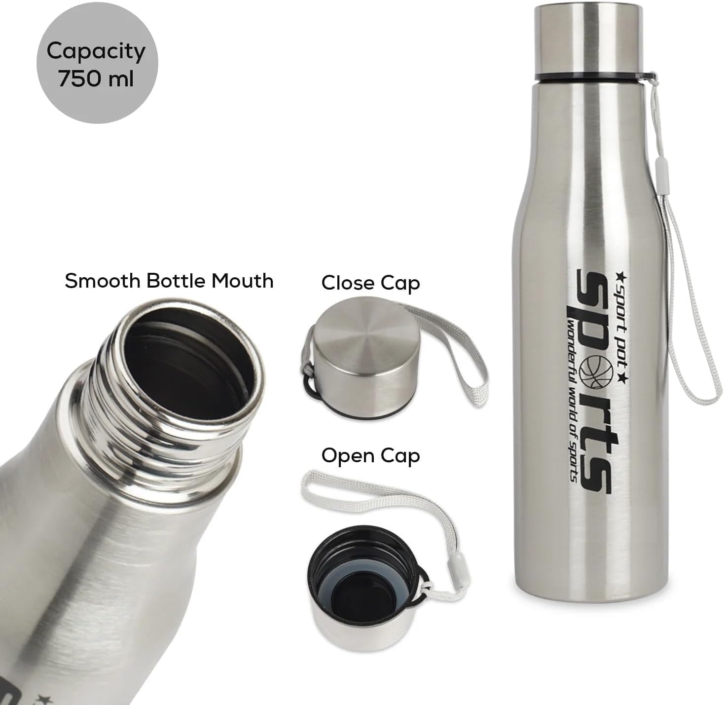 Sports Stainless Steel Water Bottle, Sports Water Bottle for Outdoor Activities, Vacuum Flask Thermo Water Bottle Sports Stainless Steel Water Bottle, Sports Water Bottle for Outdoor Activities, Vacuum Flask Thermo Water Bottle